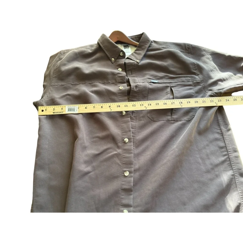 The North Face Mens Long Sleeve Button‎ Down Shirt Brown XL Lightweight Outdoor